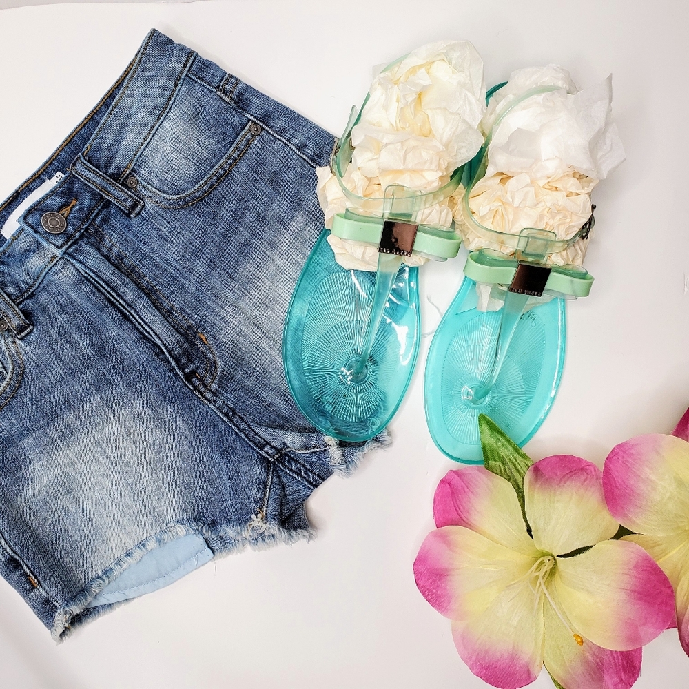 Ted Baker | Teal Deynaa Bow T-Strap Jelly Sandal